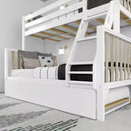 Max & Lily Letto a Castello Singolo su Una Piazza e Mezza con Letto Estraibile, Letti a Castello in Legno Massello Stile Scandinavo per Bambini