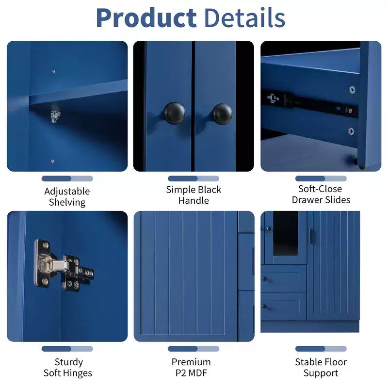 Dispensa da Cucina Autoportante Whisen 71''H, Grande Armadio Contenitore per Sala da Pranzo con 6 Ante, Ripiani Regolabili
