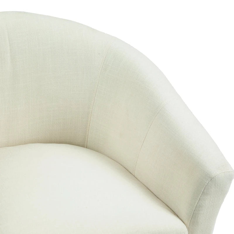 Set di 2 Poltrone Club con Braccioli in Lino a Botte Moderne