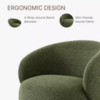 Poltrona a botte girevole imbottita Spruce&Spring con base in legno