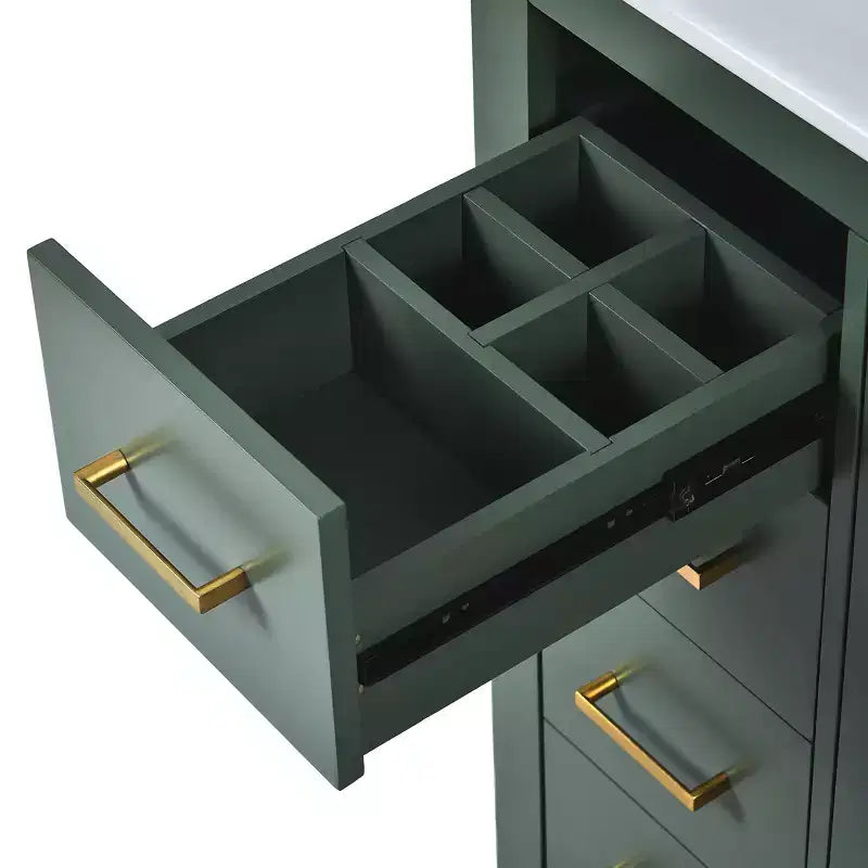Mobile bagno 30 pollici con lavabo singolo, armadietto e 3 cassetti – Nero / Blu / Verde / Indaco / Bianco