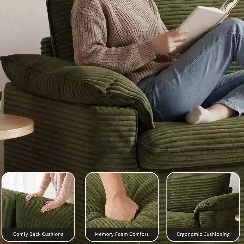 Dyonery 86 Cloud Loveseat Sofa, seduta profonda e ampi braccioli con cuscini, telaio robusto, design ergonomico e traspirante