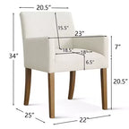 Set di 6 sedie da pranzo imbottite con braccioli, poltrone moderne in lino con gambe in legno, sedie occasionali per sala da pranzo, soggiorno - Panipeachy