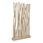 JONATHAN Y Tranquil 39W x 68H Divisorio per ambienti in pannello singolo con rami di teak costieri bohémien realizzati a mano