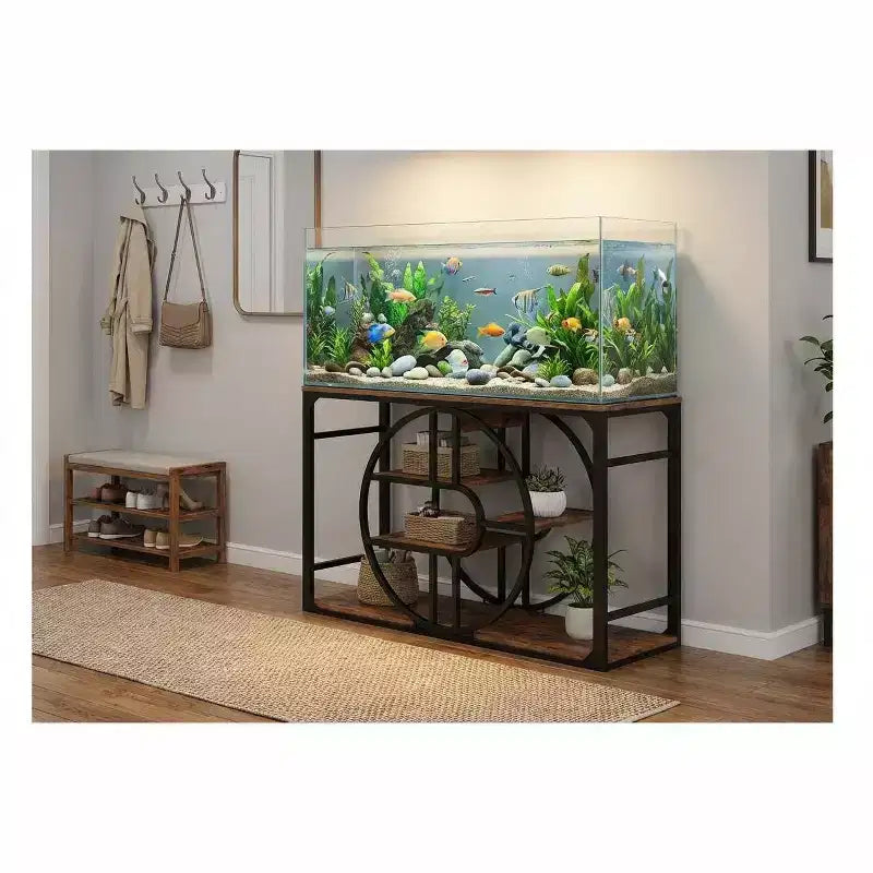 Supporto per acquario in metallo da 55-75 galloni, Supporto per acquario resistente con mobiletto, Supporto per acquario multi-livello con gambe rinforzate, Adatto
