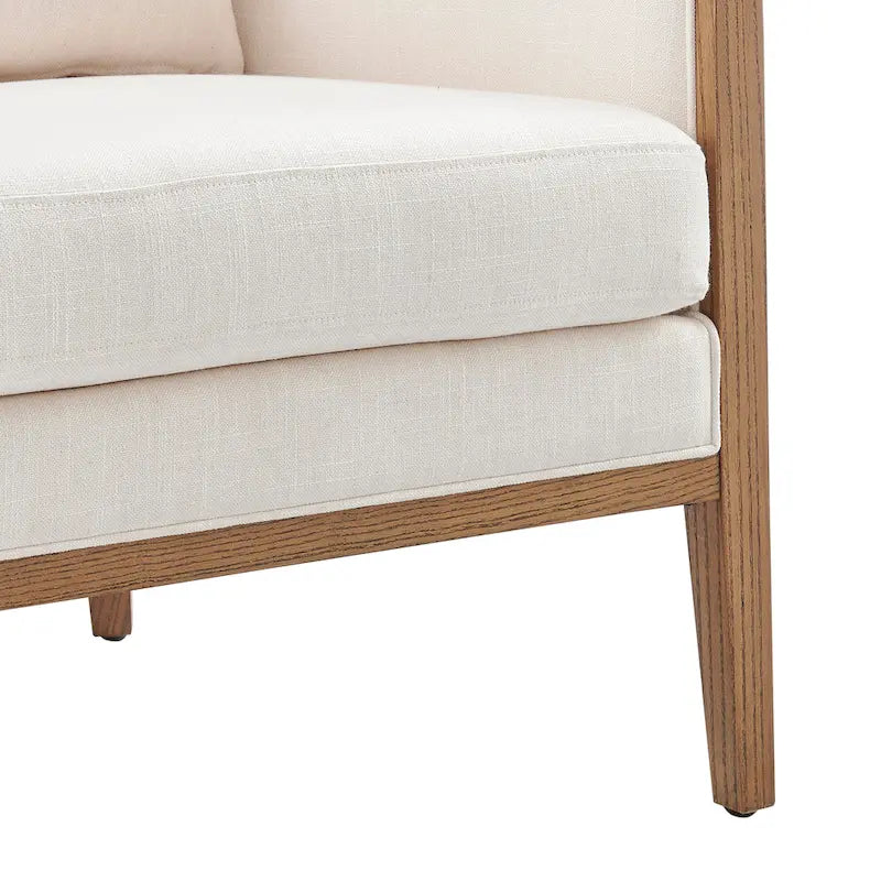 Poltrona d'Appoggio in Lino Tillman con Rattan