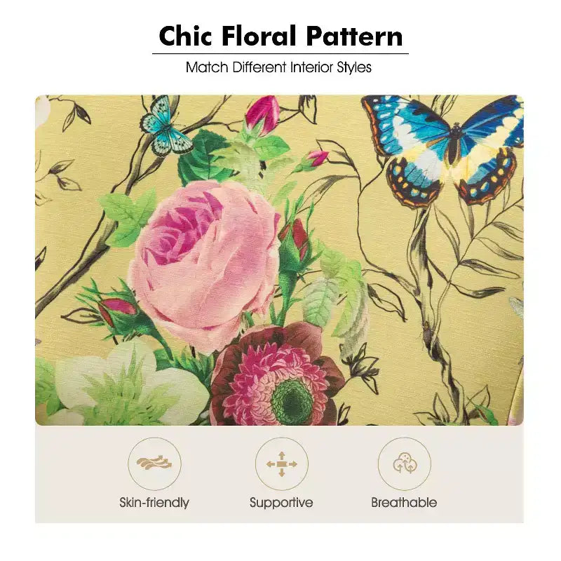 Poltrona Araceli Tradizionale in Legno Imbottita Floreale con Schienale Alto e Borchie | ART OF LIVING DESIGNS