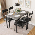 Set da pranzo rettangolare per 4 con sedie imbottite