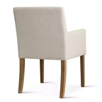 Set di 6 sedie da pranzo imbottite con braccioli, poltrone moderne in lino con gambe in legno, sedie occasionali per sala da pranzo, soggiorno - Panipeachy