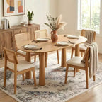 Tavolo da pranzo ovale in legno Dovelina 67 con 4 gambe, tavolo da cucina moderno per 6 persone