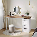 Scrivania per computer da 47 pollici con 5 cassetti, tavolo da studio/scrittura moderno rustico reversibile, workstation per ufficio domestico per piccoli spazi