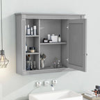 Mobile Bagno Moderno da 90cm con Lavabo Integrato e Specchiera, 2 Ante e 2 Cassetti