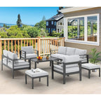 AECOJOY Set di mobili da giardino a 7 pezzi in alluminio Set da conversazione per esterni
