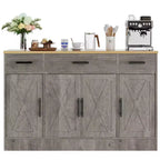 Mobile Buffet Celebalcony con Contenitore, Grande Mobile Contenitore da Cucina da 53,4 pollici con 3 Cassetti e 4 Ante, Ripiano Regolabile per Cucina, Soggiorno