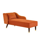 Chaise Longue Moderna in Velluto, Chaise Longue Imbottita con Bracciolo Curvo, Divano Letto per Camera da Letto, Ufficio, Soggiorno