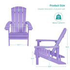 Bonosuki Sedie Adirondack da Esterno in Legno Resistente alle Intemperie - Set da 4