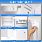 Mini Frigo da 127 Litri con Congelatore, Frigorifero Compatto con Porta Reversibile, Termostato Regolabile ad Alta Efficienza Energetica, Piccolo Frigo