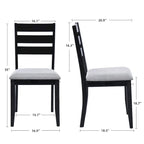 Set di 5 mobili da pranzo in legno massello 47L (1 tavolo + 4 sedie con schienale a doghe)