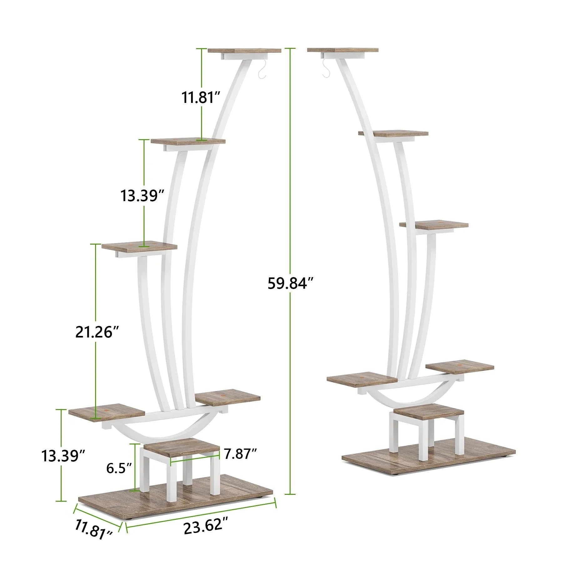 Fioriera Verticale per Piante da Interno a 6 Livelli per Giardino - Set da 2 Pezzi