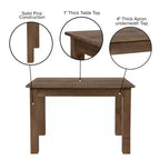 Flash Furniture Tavolo da Pranzo Rettangolare Rustico in Pino Massiccio 46 x 30