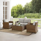 Set conversazione da esterno in vimini Bradenton 4 pezzi - Crosley