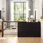 Credenza/Mobile Buffet Intelligente Girevole/Allungabile con 6 Cassetti, Piano d'Appoggio Estensibile, Tappetino Antiscivolo, Tavolo da Pranzo Girevole, Dispensa ad Isola per Cucina