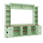 ModernLuxe Mobile TV da Parete 4 in 1 per Stile Rustico, Adatto a TV Fino a 70 Pollici, Consolle Multimediale con Ripiani Regolabili e Cassetti