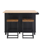 Set da isola per cucina TOPMAX con anta a ribalta e 2 posti a sedere, set tavolo da pranzo con ripiano regolabile, cassetti e portasciugamani