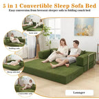 Dyonery 78Divano Letto Pieghevole Convertibile in Corduroy King Size Divano Letto a Pavimento Combinazione 4-in-1 Divano Modulare Componibile Divano Comodo Pieghevole.