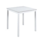Set da pranzo moderno di 5 pezzi con tavolo quadrato ad altezza bancone e 4 sedie imbottite