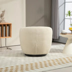 Poltrona Girevole Imbottita a Botte con Contenitore, Sedia Moderna da Salotto per Camera da Letto/Ufficio/Zone Lettura