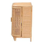 bali & pari Yanka Meuble de rangement en rotin naturel : Fait main, 2 étagères, design bohème