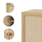 Armadio decorativo con 12 ripiani da 157 cm in vimini nero ad alta venatura del legno