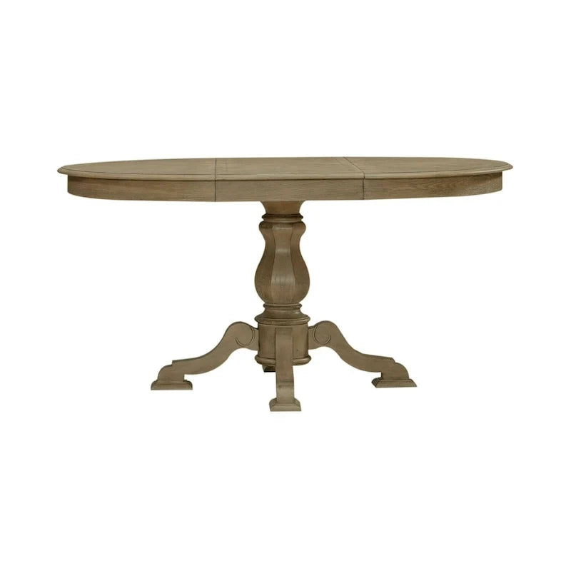 Tavolo da pranzo rotondo Magnolia Manor con base a piedistallo e prolunghe – 2 finiture