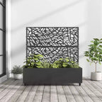 MAYEERTY Fioriera con traliccio in ferro nero Rete Stile 01 72x47x16in Set da 3 pezzi