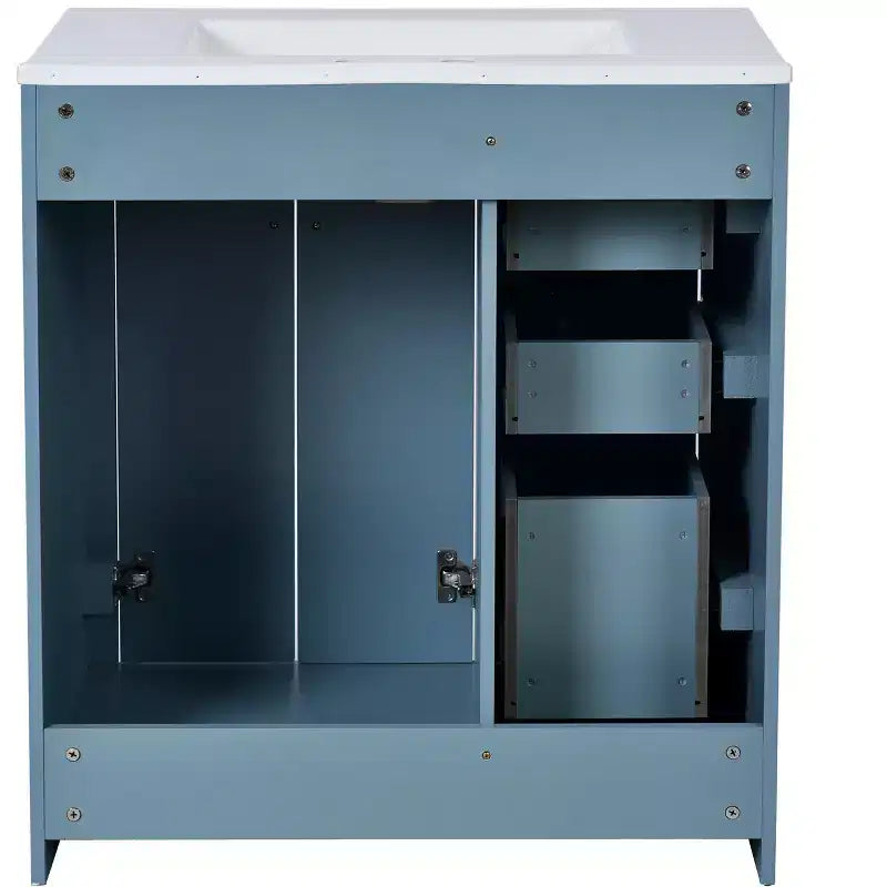 Mobile bagno 30 pollici con lavabo singolo, armadietto e 3 cassetti – Nero / Blu / Verde / Indaco / Bianco