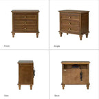 Giorgio 3 - Comodino con 3 cassetti e prese integrate, set da 2|HULALA HOME