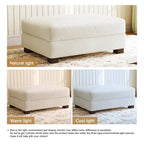 Pouf poggiapiedi oversize in velluto a coste moderno