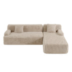 Divano componibile Cloud, divano moderno imbottito con 2 cuscini decorativi, divano combinabile liberamente, divano componibile a L