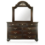 Comò e specchio tradizionali a 9 cassetti in 2 pezzi Vame di Furniture of America