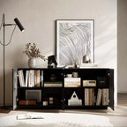 59 Modern Spiral Madia Buffet, Mobile Contenitore a Basso Profilo da Ingresso con Ante a Ondulazione 3D