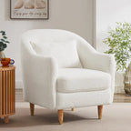 Set di 2 Poltrone Accent, in Velluto a Botte con Gambe in Legno Massello 28,34W