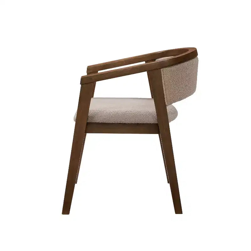 Christopher Knight Home Simon Set da pranzo 5 pezzi in legno di gomma stile Mid-Century moderno con sedie imbottite in bouclé