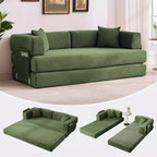 Divano Letto Convertibile 5-in-1, Divano Letto Modulare in Velluto a Coste da 78,8 Pollici con Struttura Robusta, Futon Multifunzionale per Piccoli Spazi, Soggiorno e Camera degli Ospiti