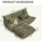 Divano e pouf Oversized Fireside a sacco, divanetto in finta pelle scamosciata a prova di animali domestici per soggiorno, ufficio, nessun montaggio richiesto
