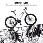 Okak Bici da montagna 24/26 pollici con 21 velocità e freni a doppio disco, bicicletta per bambini con sospensione anteriore da 100 mm, Dirt Bike per adolescenti e donne