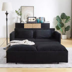 Divano Letto Convertibile in Velluto a Coste 3-in-1 con Letto Estraibile 64.5