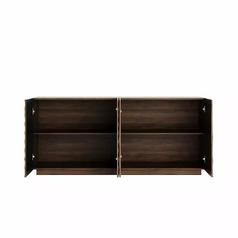59 Modern Spiral Madia Buffet, Mobile Contenitore a Basso Profilo da Ingresso con Ante a Ondulazione 3D