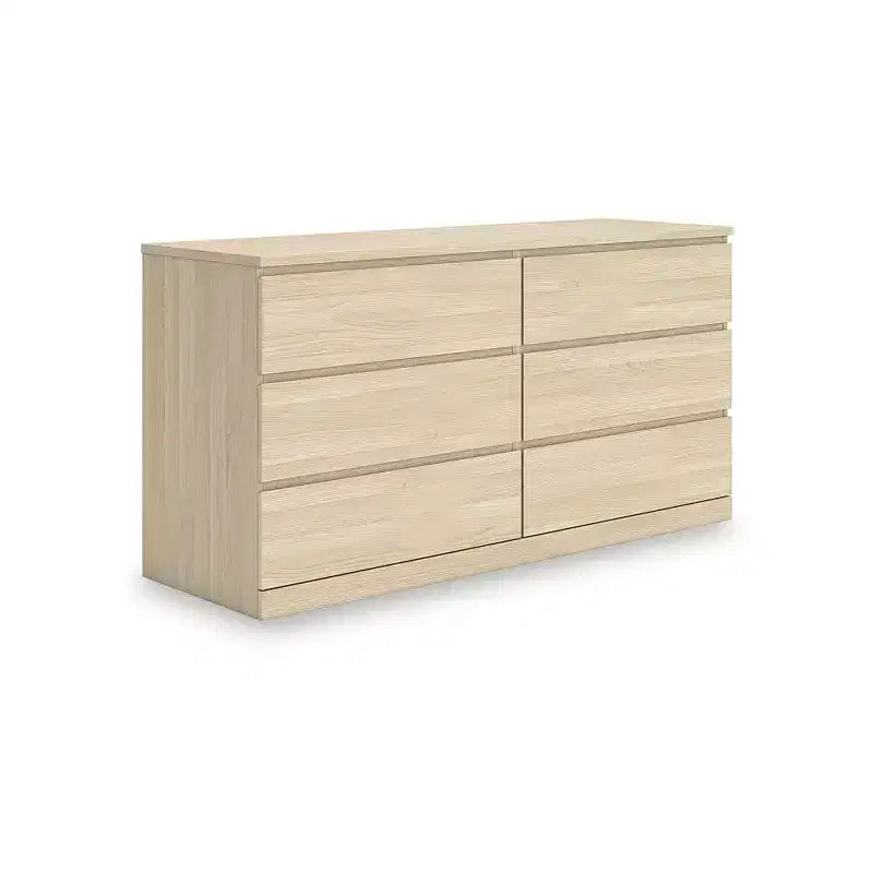 Cassettiera moderna Onita a 6 cassetti di Signature Design by Ashley, cassettiera in legno marrone naturale con design senza maniglie
