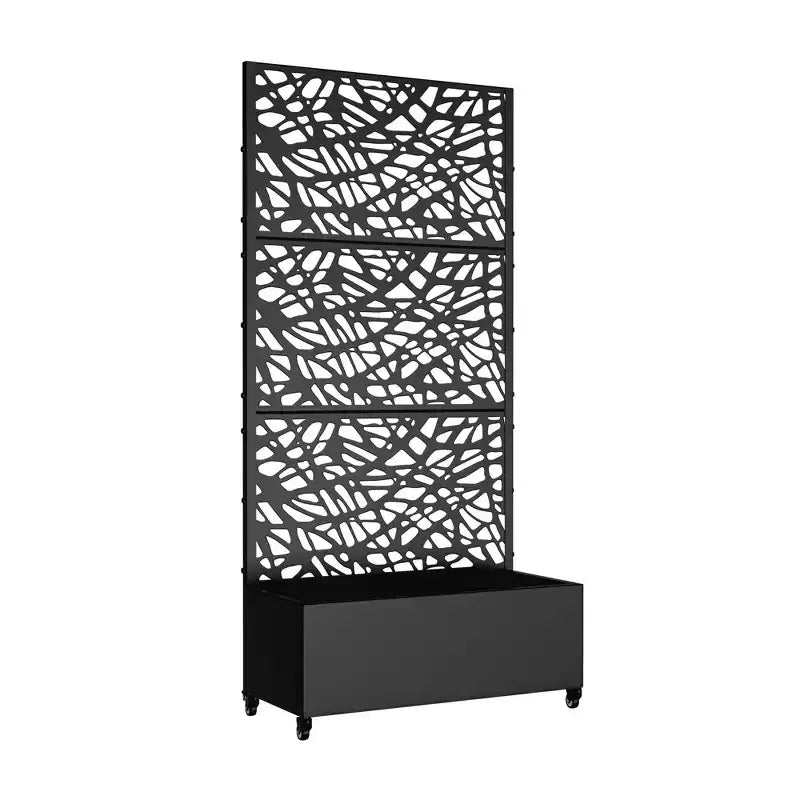 MAYEERTY Fioriera con traliccio in ferro nero Rete Stile 01 72x47x16in Set da 3 pezzi